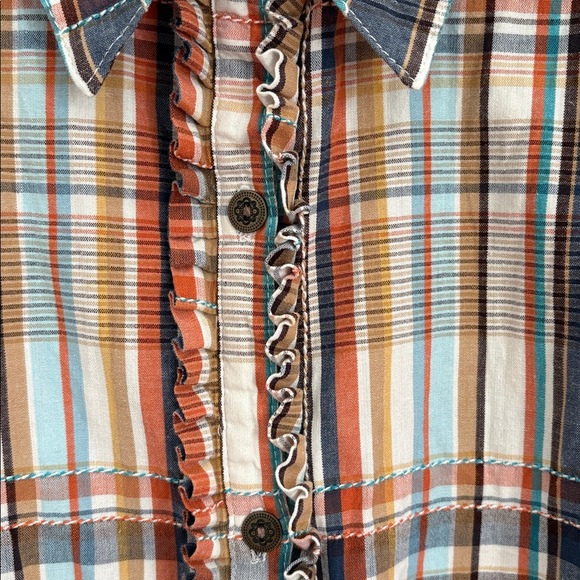 Alfred Dunner Colorful  Button Down Shirt with Embroidered Stitching - Picture 4 of 11